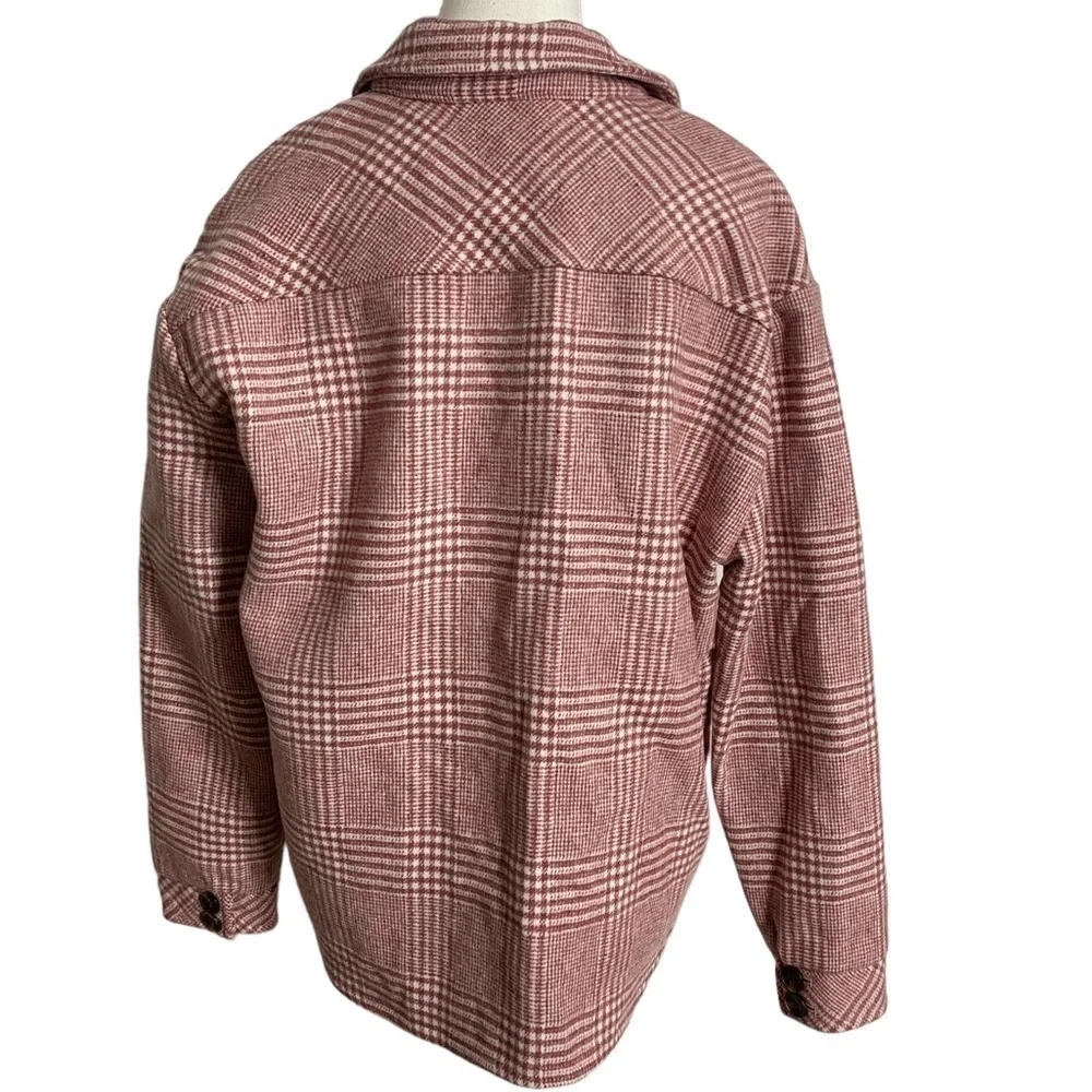 FDJ French Dressing Jeans Blush Glen Plaid Shacket - Picture 2 of 13